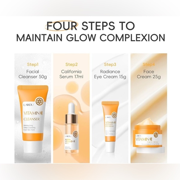 🧡LAIKOU🧡4 Piece Vitamin C Skincare Set/NIB - Picture 4 of 6